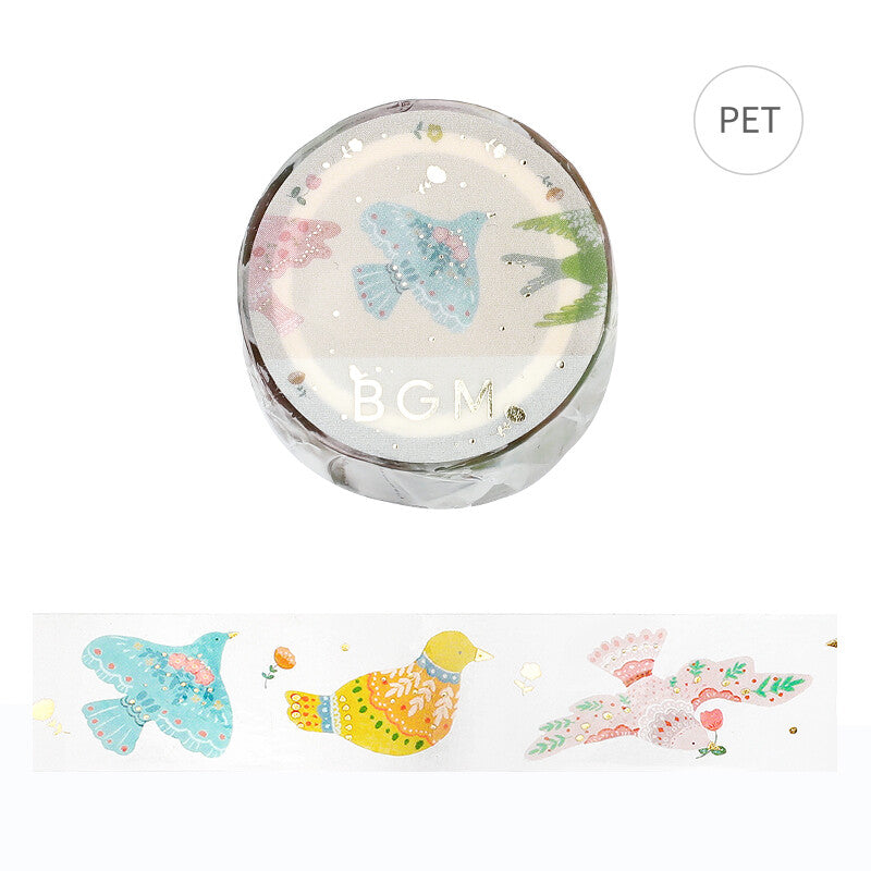 NEW!! BGM Clear Tape- Bird Embroidery