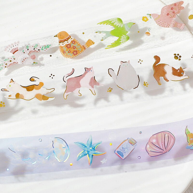 NEW!! BGM Clear Tape- Bird Embroidery