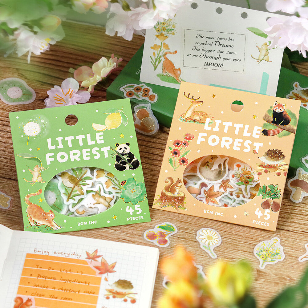 BGM Little Forest Flake Stickers- Yellow