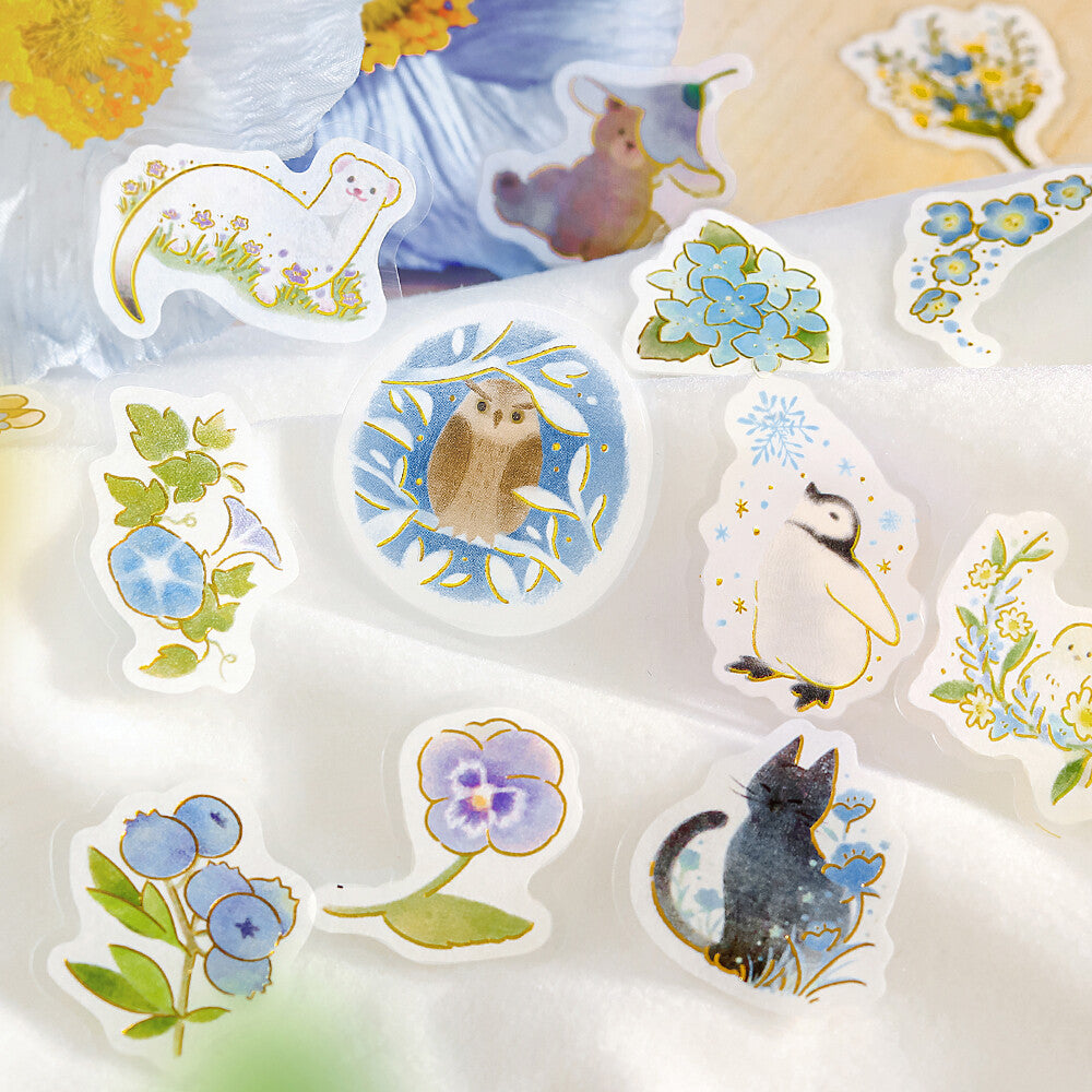 BGM Little Forest Flake Stickers - Blue