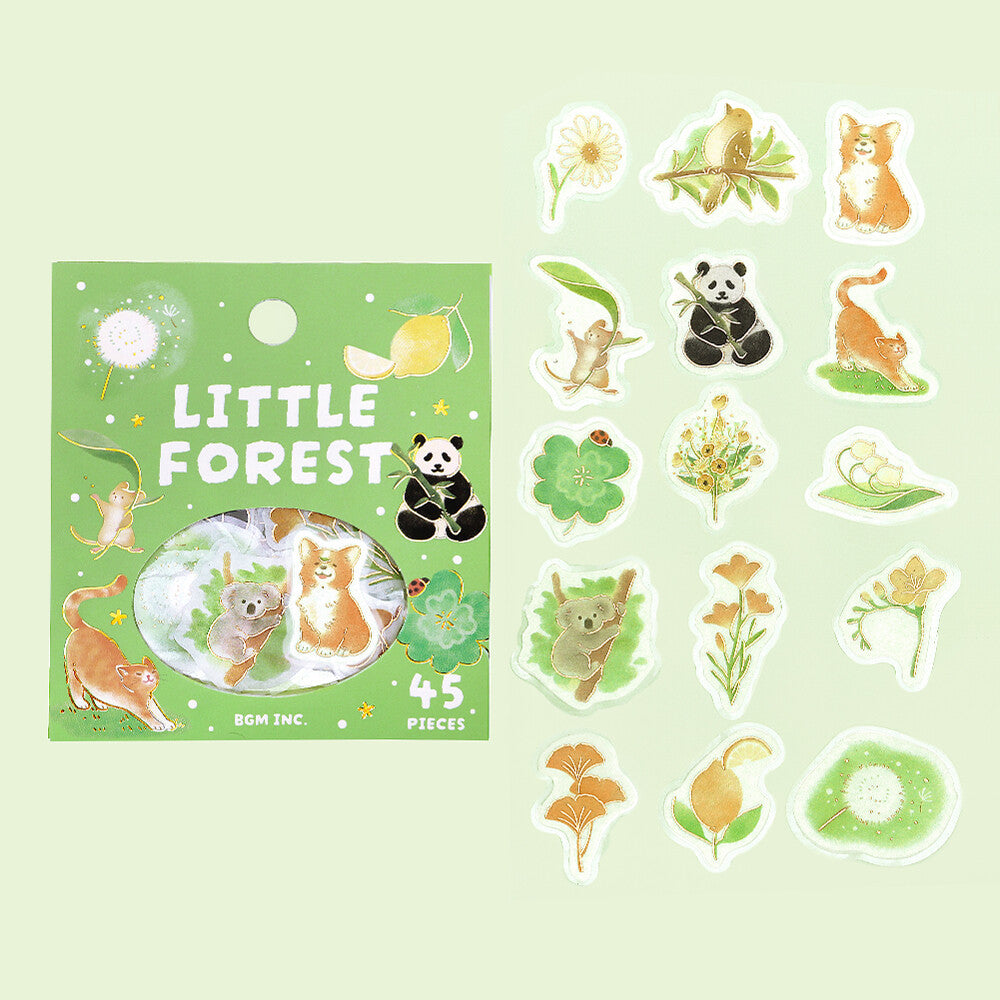 BGM Little Forest Flake Stickers - Green