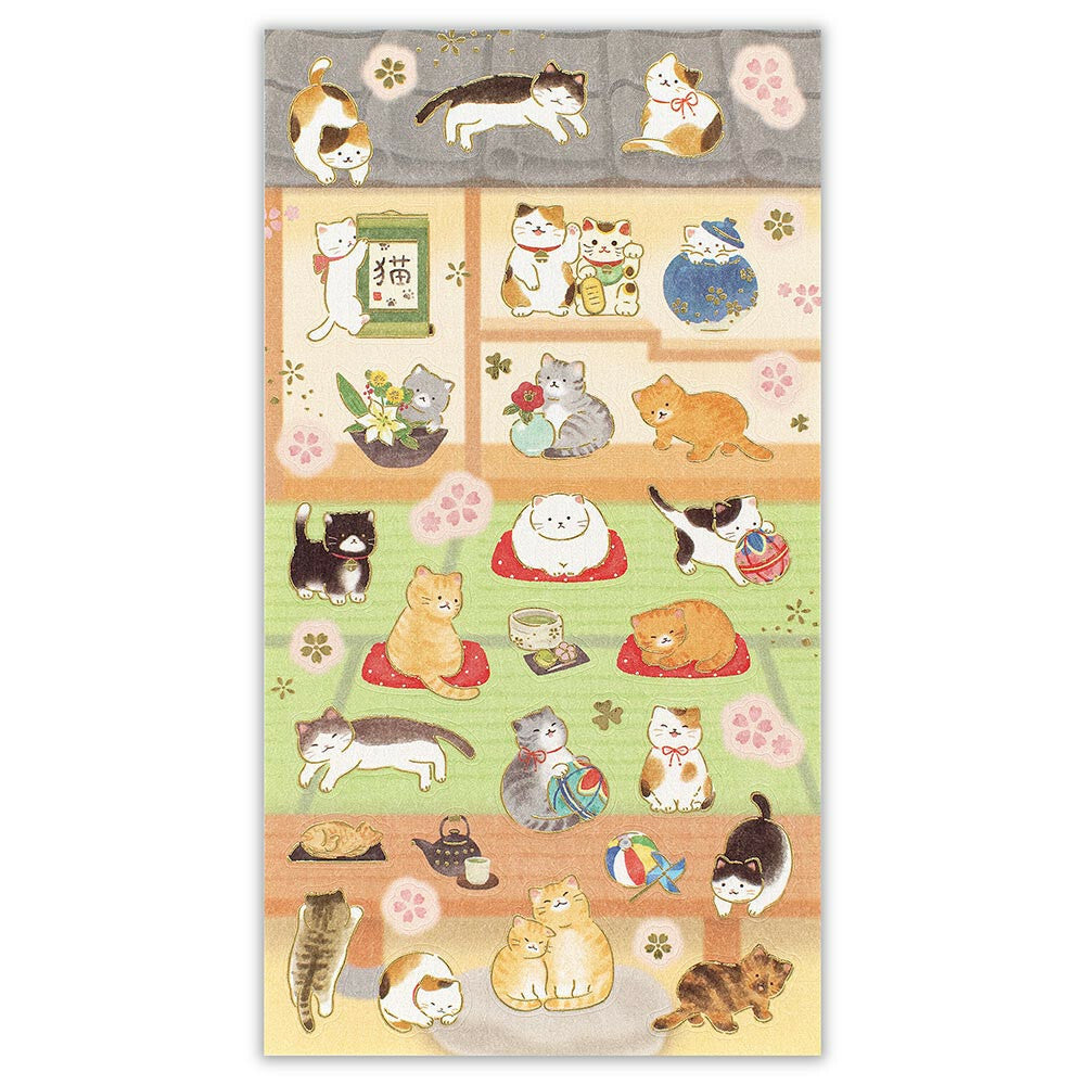 NB Co Japan Decoration Japanese Style Sticker- Cozy Cat