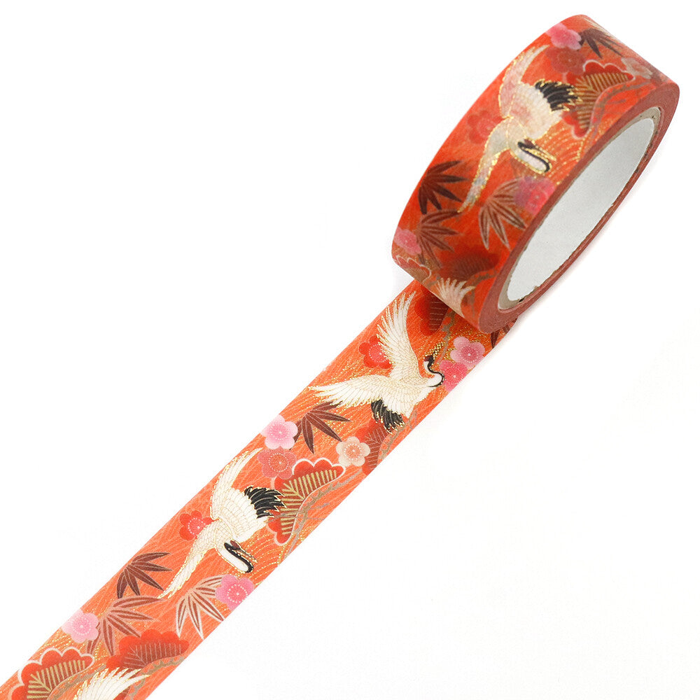 Kamiiso Kimono Crane With Plum Blossom Washi Tape