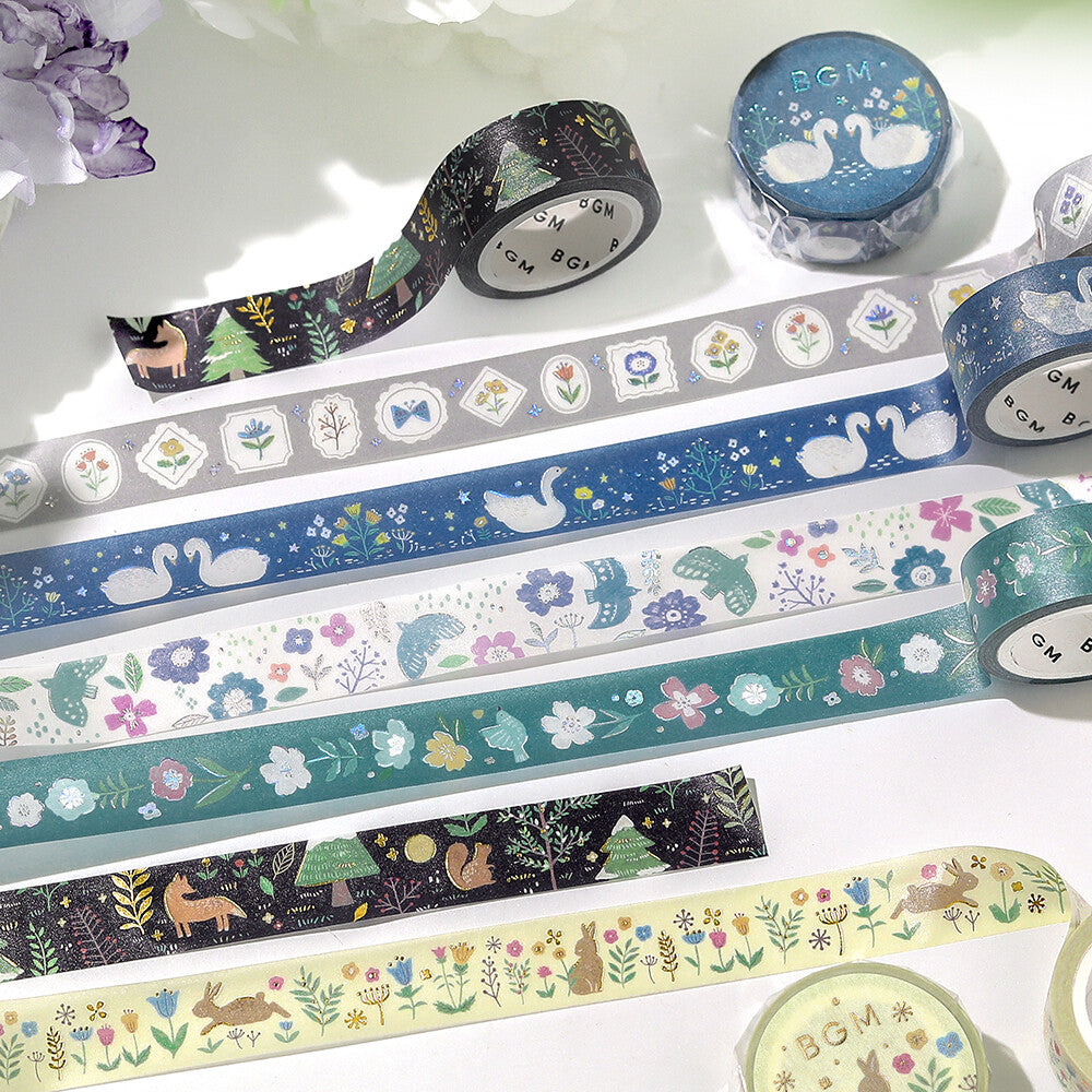 BGM Washi Tape Nordic Forest - Swan Lake
