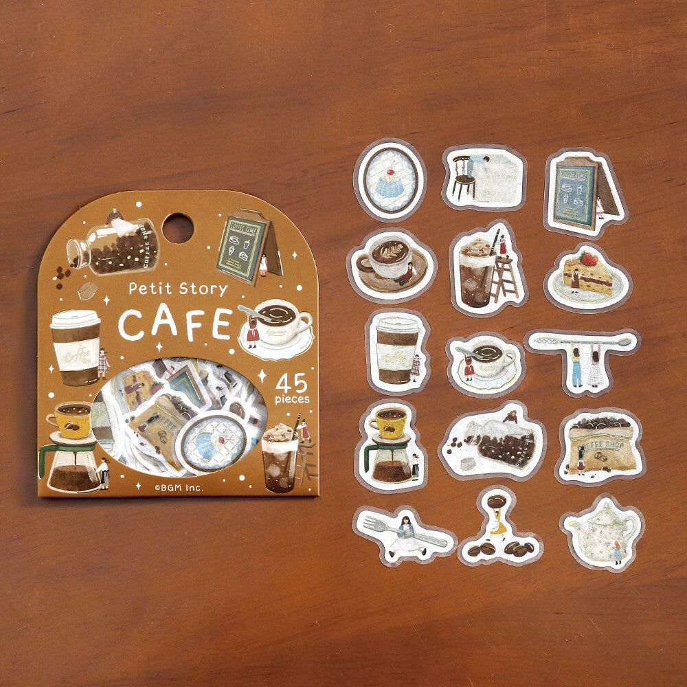 BGM Petit Story Flake Stickers- Cafe