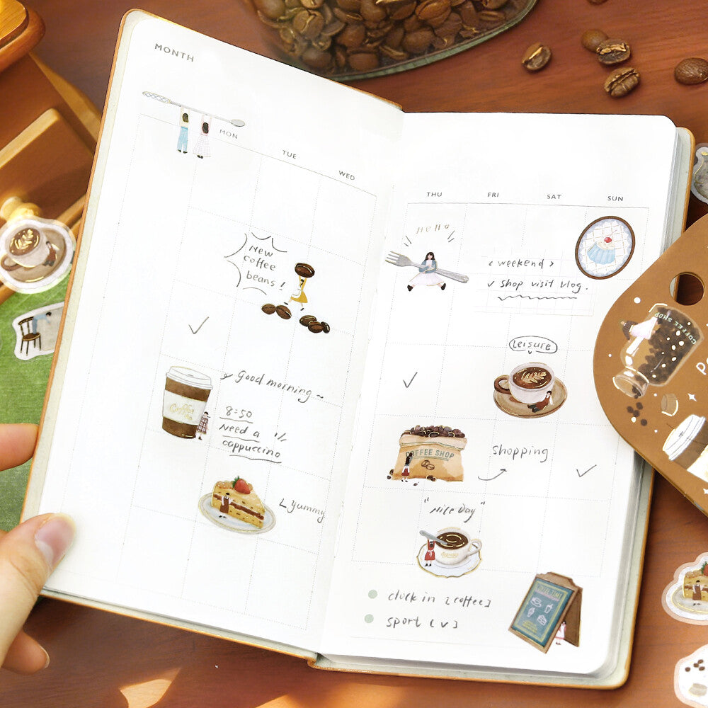 BGM Petit Story Flake Stickers- Cafe