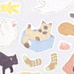 NB Co Japan Large Sticker- Nyan Tomo Nenne- Kitten Bedtime