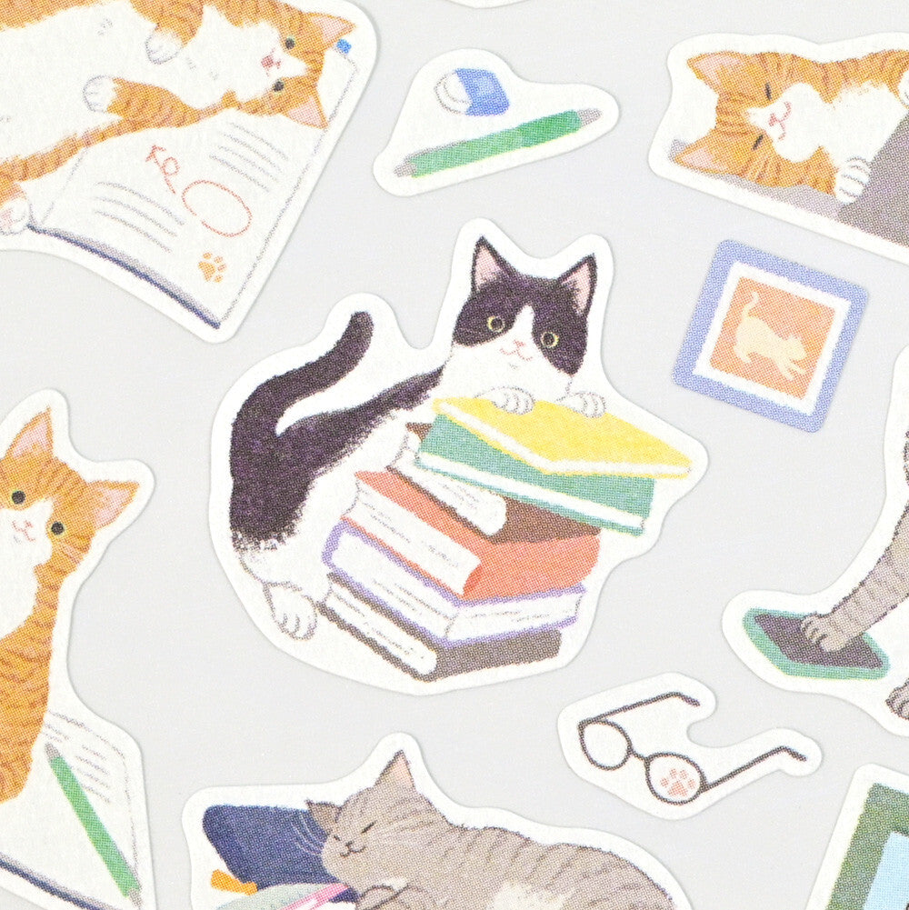 NB Co Japan Large Sticker- Nyan Tomo Ojama- Kitten Office