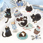 BGM Welcome Meow! Flake Stickers- Cafe Kuroneko