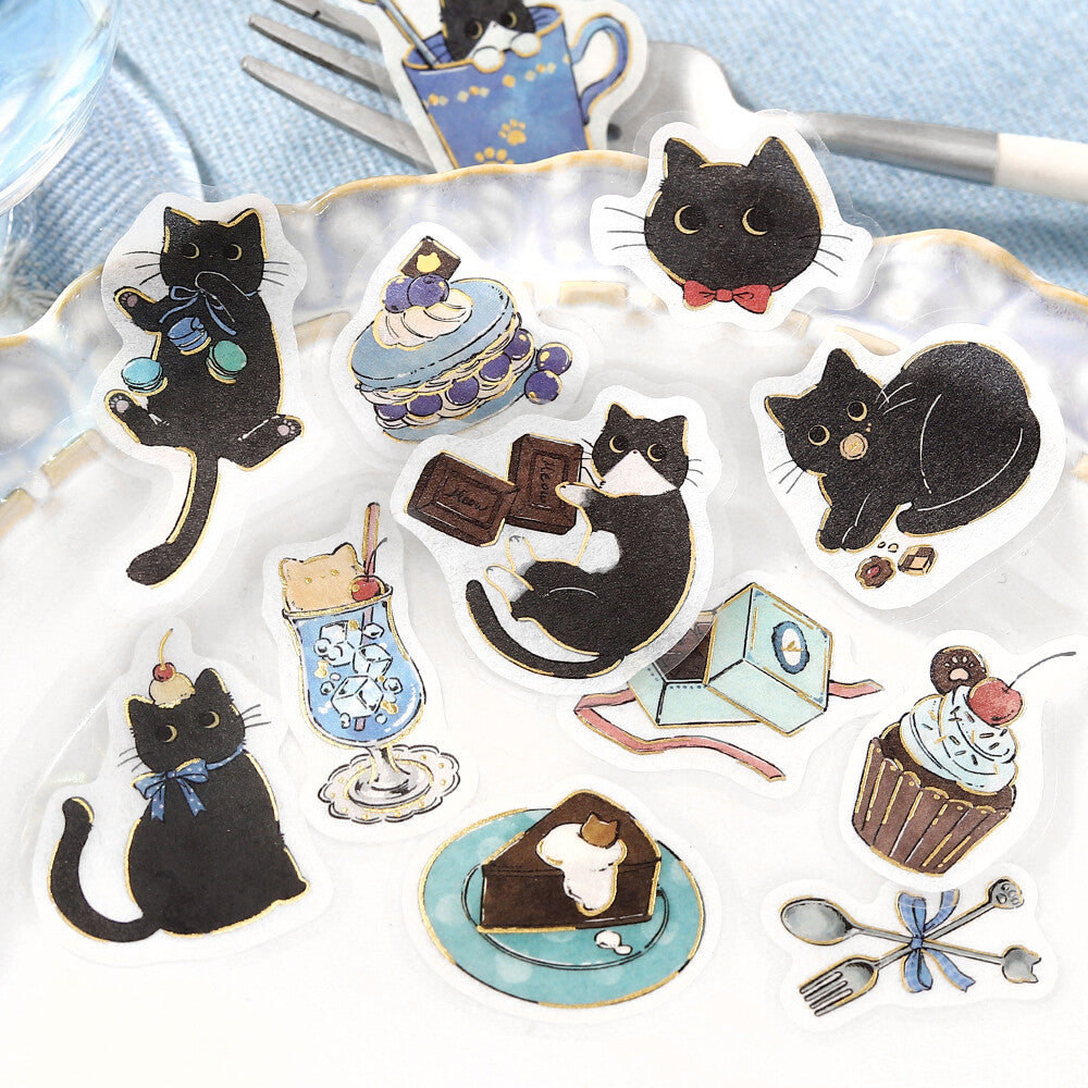 BGM Welcome Meow! Flake Stickers- Cafe Kuroneko