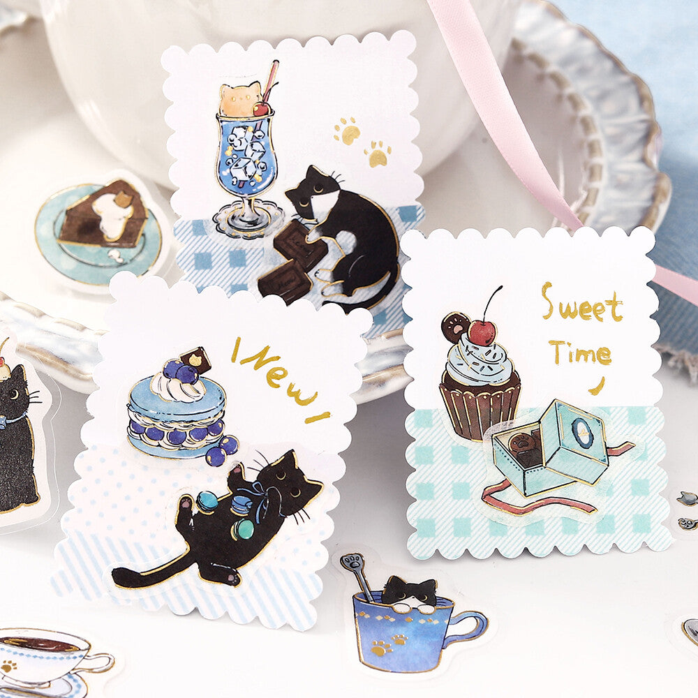 BGM Welcome Meow! Flake Stickers- Cafe Kuroneko
