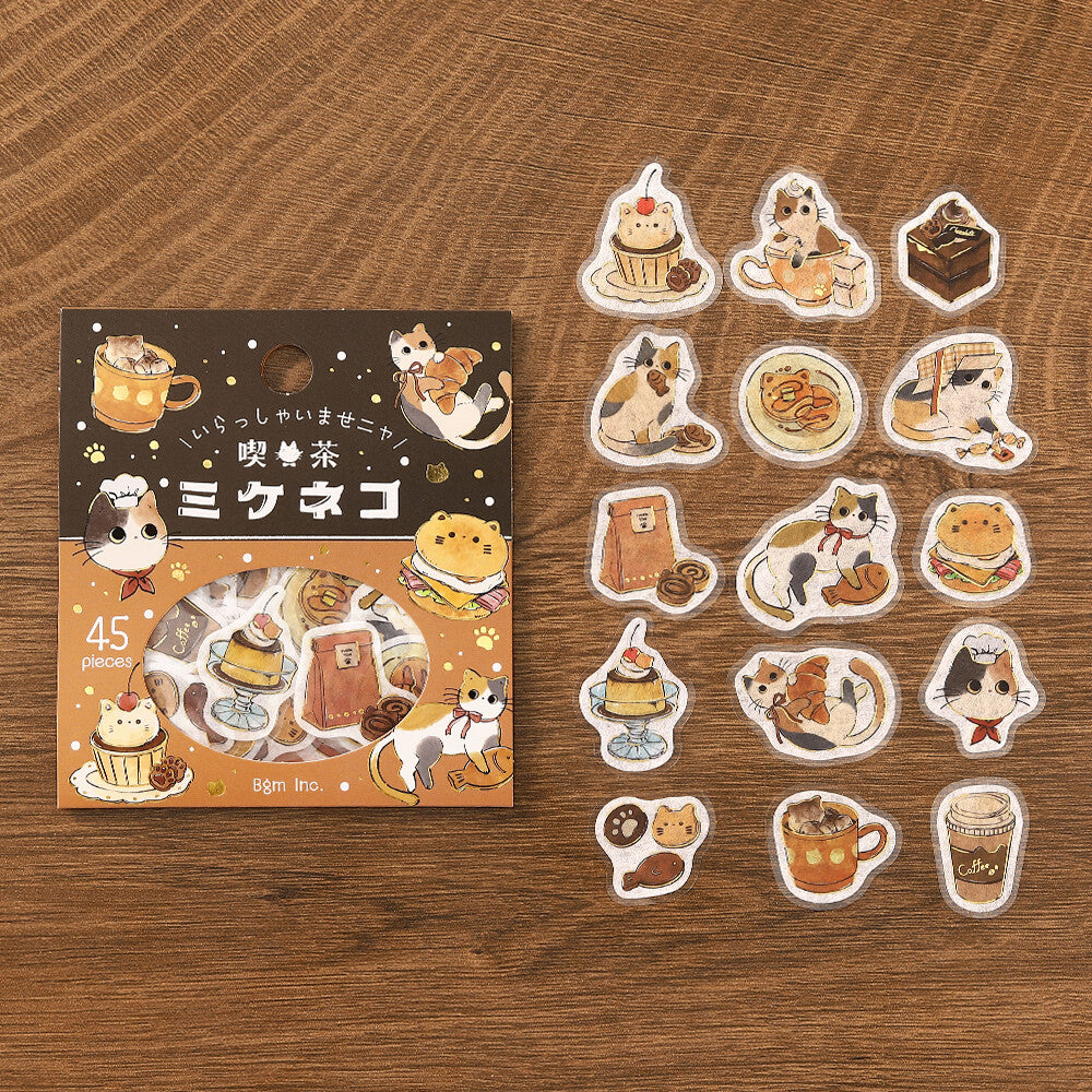 BGM Welcome Meow! Flake Stickers- Cafe Mikecat
