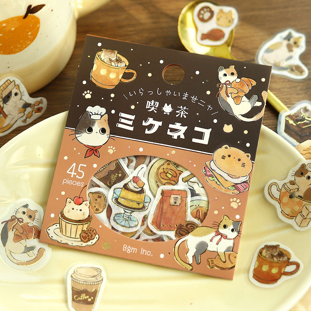 BGM Welcome Meow! Flake Stickers- Cafe Mikecat