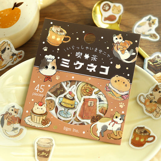 BGM Welcome Meow! Flake Stickers- Cafe Mikecat