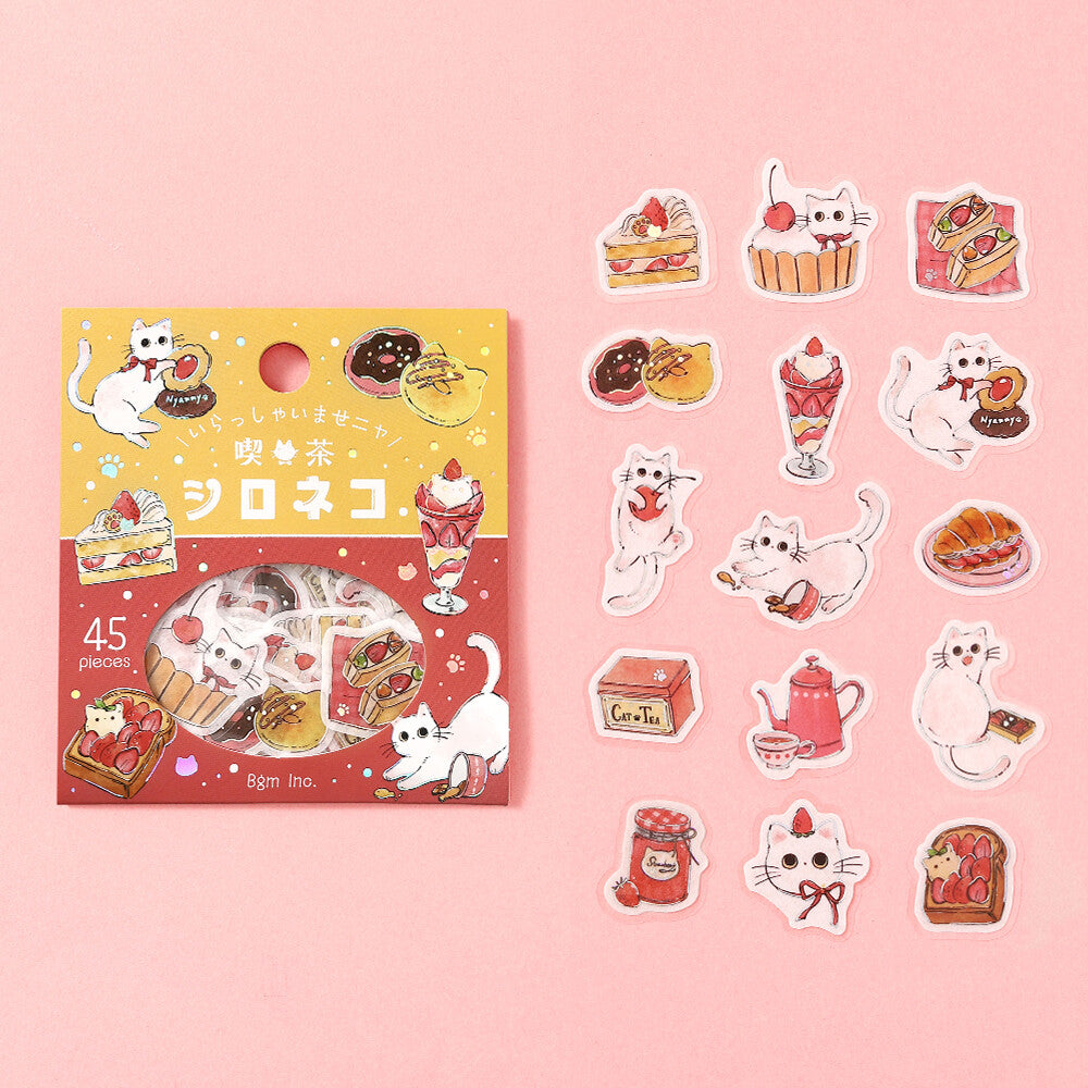 BGM Welcome Meow! Flake Stickers- Cafe Shironeko