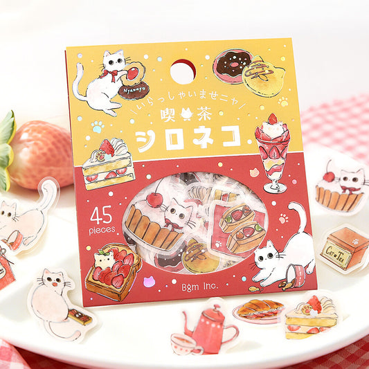 BGM Welcome Meow! Flake Stickers- Cafe Shironeko