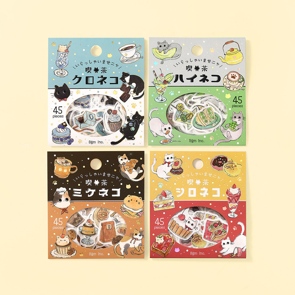 BGM Welcome Meow! Flake Stickers- Cafe Kuroneko