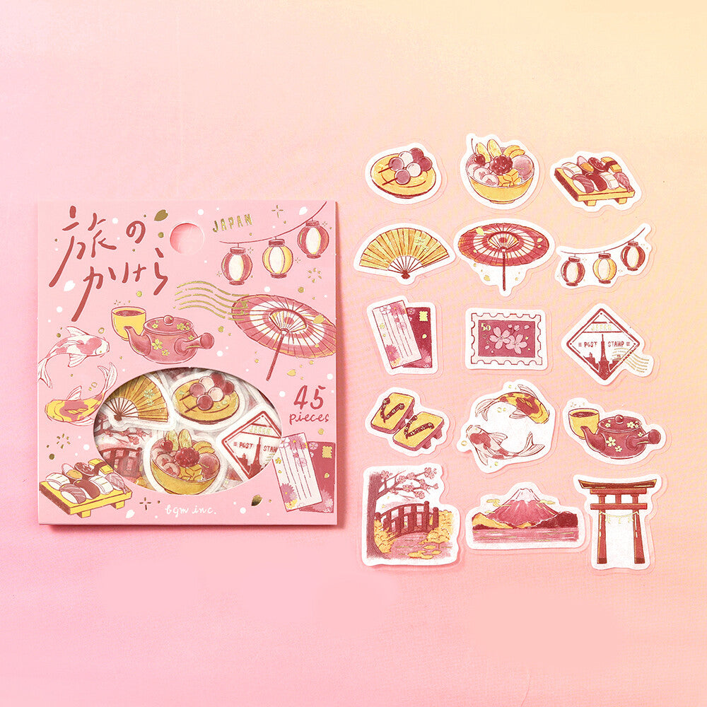 BGM Pieces of a Journey Flake Stickers- To Japan