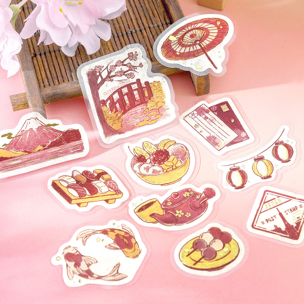 BGM Pieces of a Journey Flake Stickers- To Japan