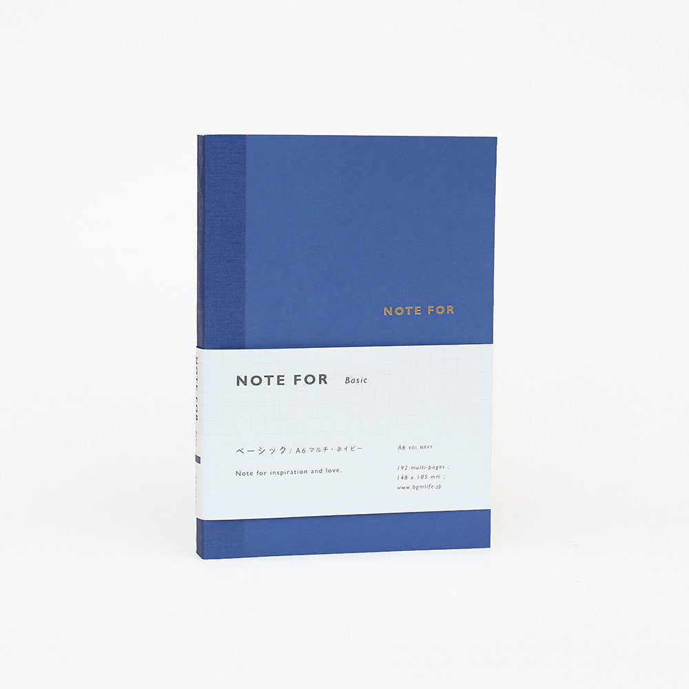 BGM A6 Grid Notebook- Navy