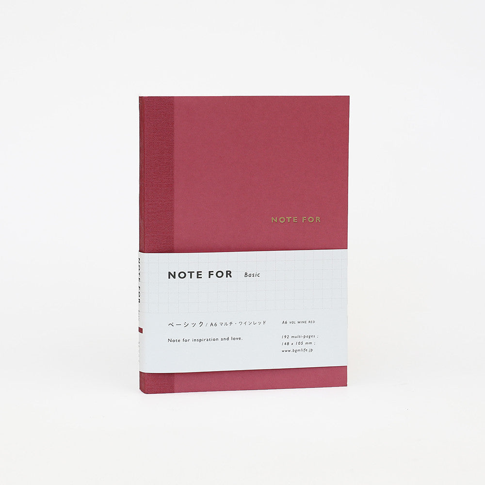 BGM A6 Grid Notebook- Wine Red