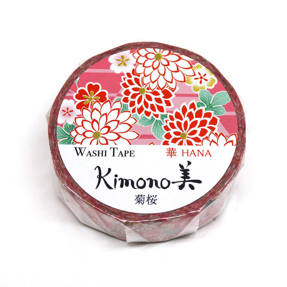 Kamiiso Kimono Chrysanthemum And Cherry Blossoms Washi Tape