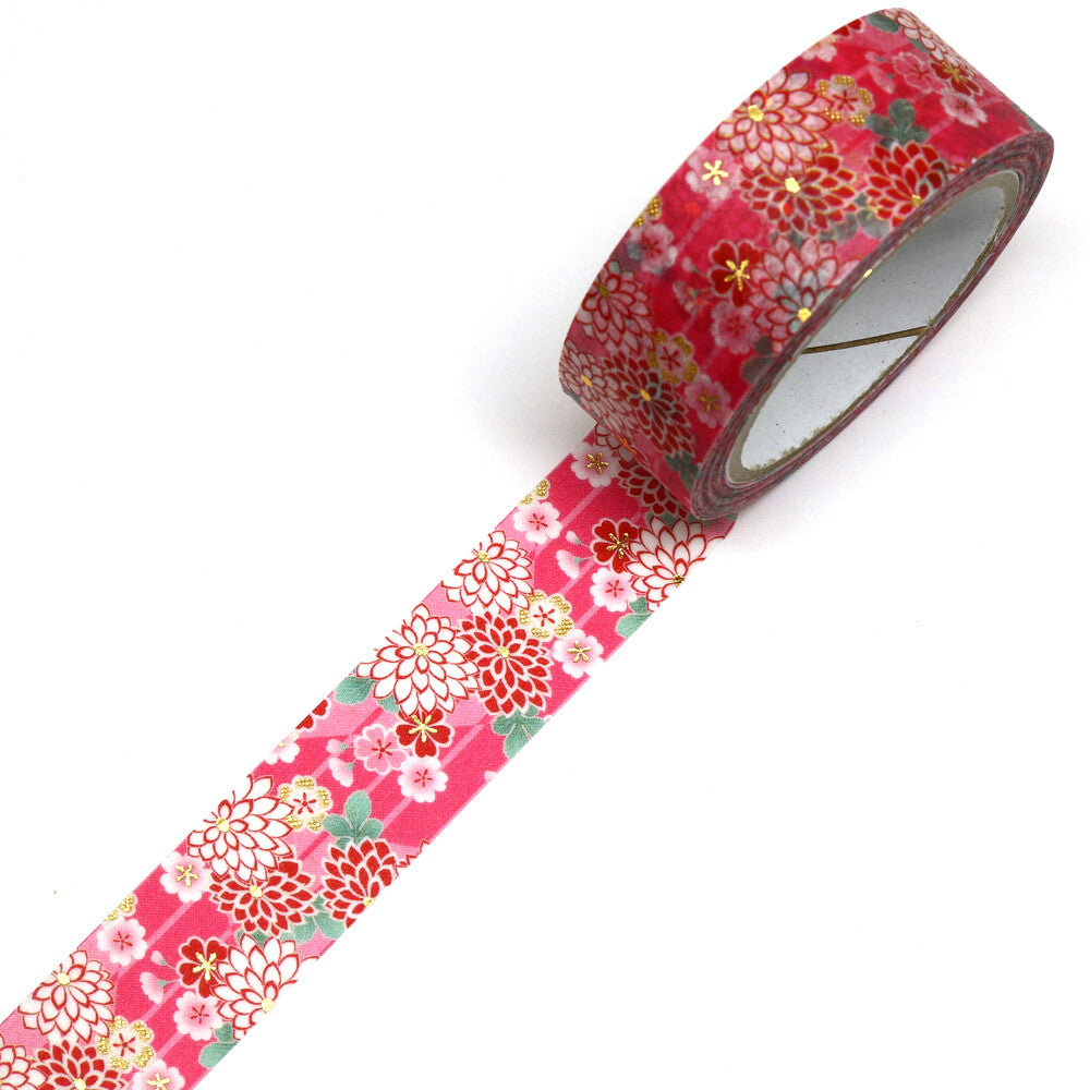 Kamiiso Kimono Chrysanthemum And Cherry Blossoms Washi Tape