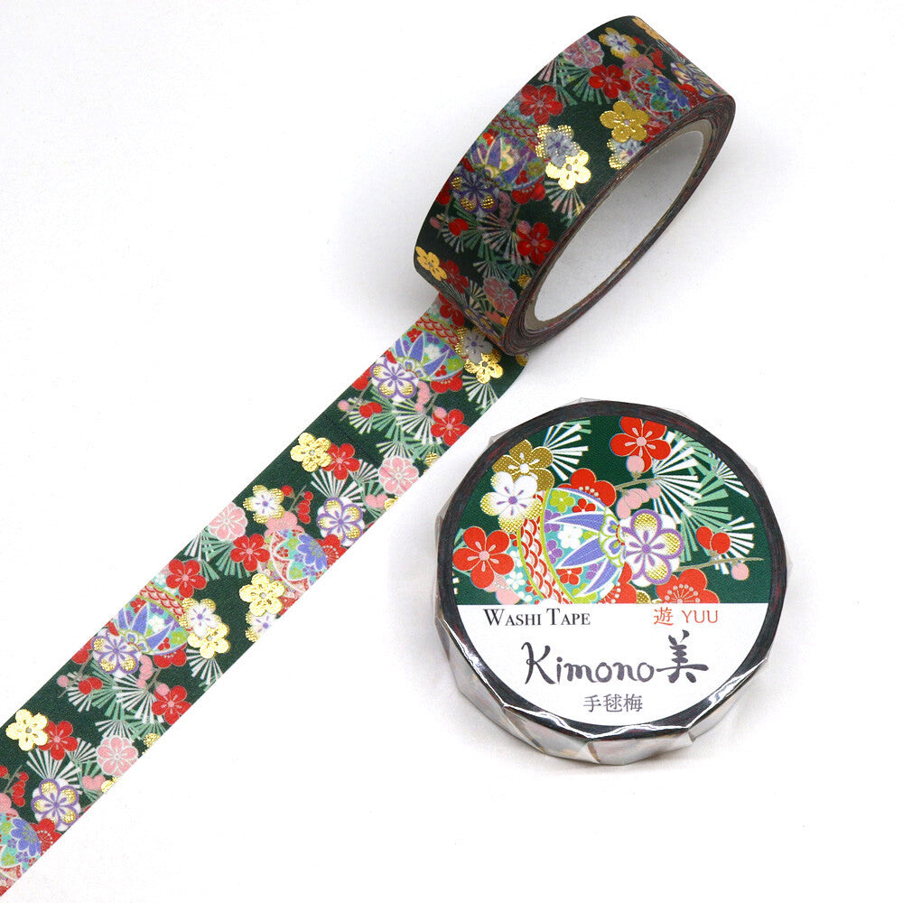 Kamiiso Kimono Temari Ume Plum Washi Tape